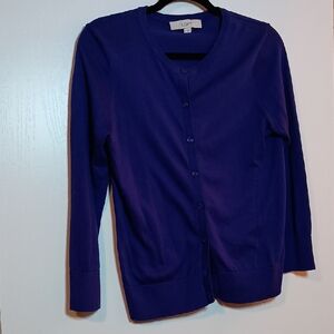 LOFT Women's Deep Purple Cardigan